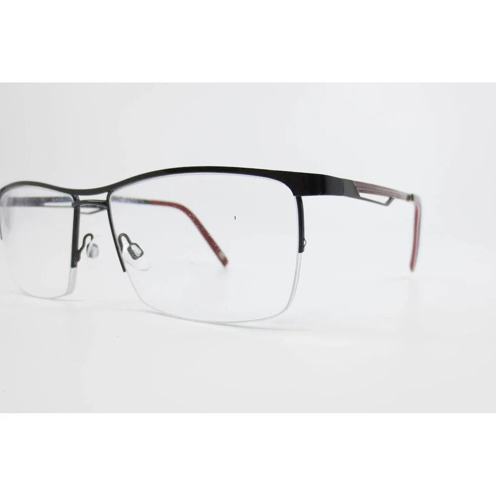 Shaquille O'Neal Signature 4011 XL Black Semi-Rimless Eyeglasses Frame 61-18-145